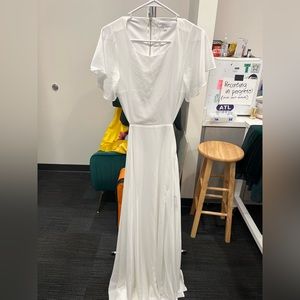 White backless dress